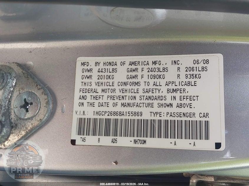 2008 HONDA ACCORD 2.4 EX-L — фото 9