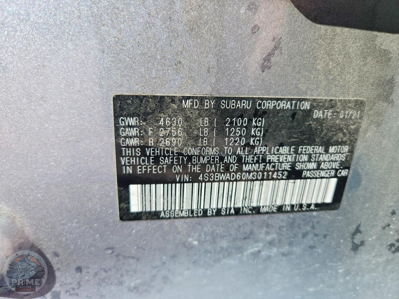 2021 SUBARU LEGACY — фото 13