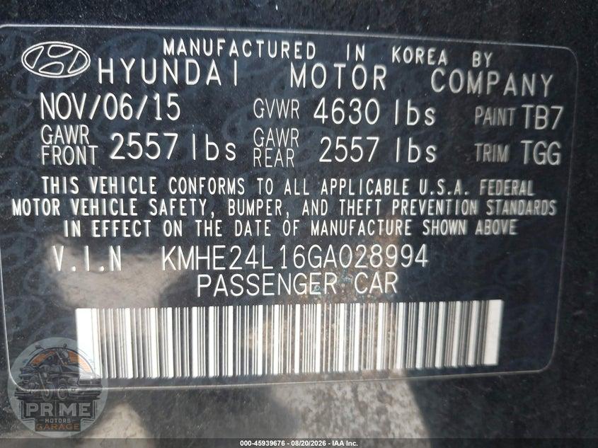 2016 HYUNDAI SONATA HYBRID SE — фото 9