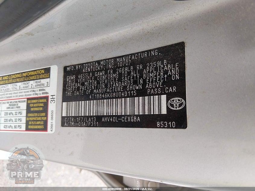 2008 TOYOTA CAMRY HYBRID — фото 9