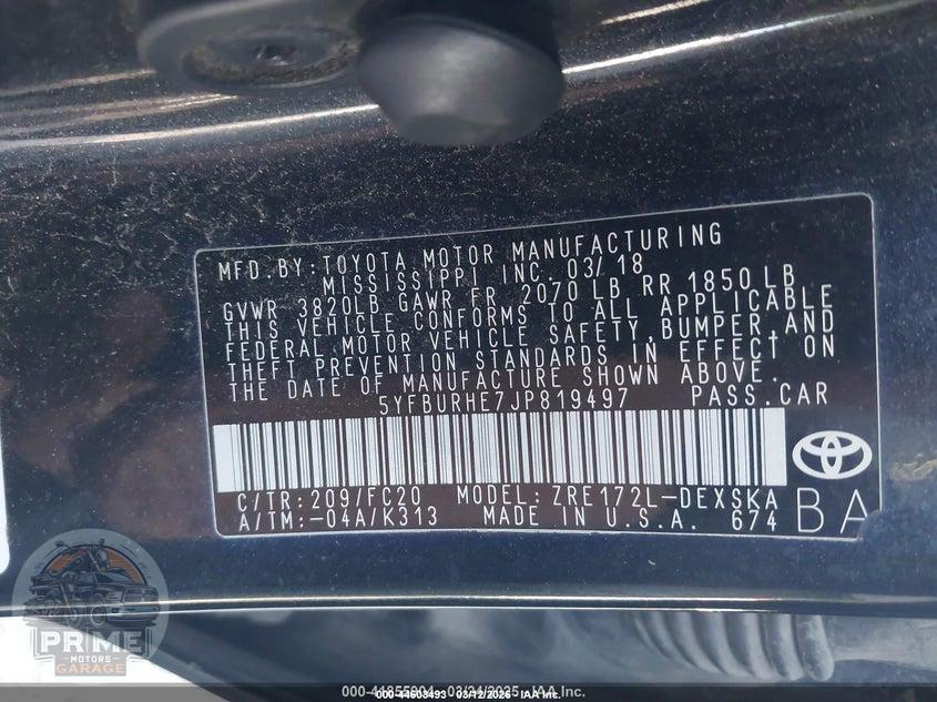 2018 TOYOTA COROLLA SE — фото 9