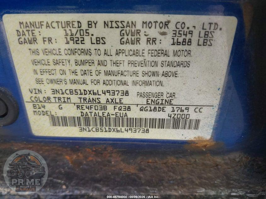 2006 NISSAN SENTRA 1.8S — фото 9