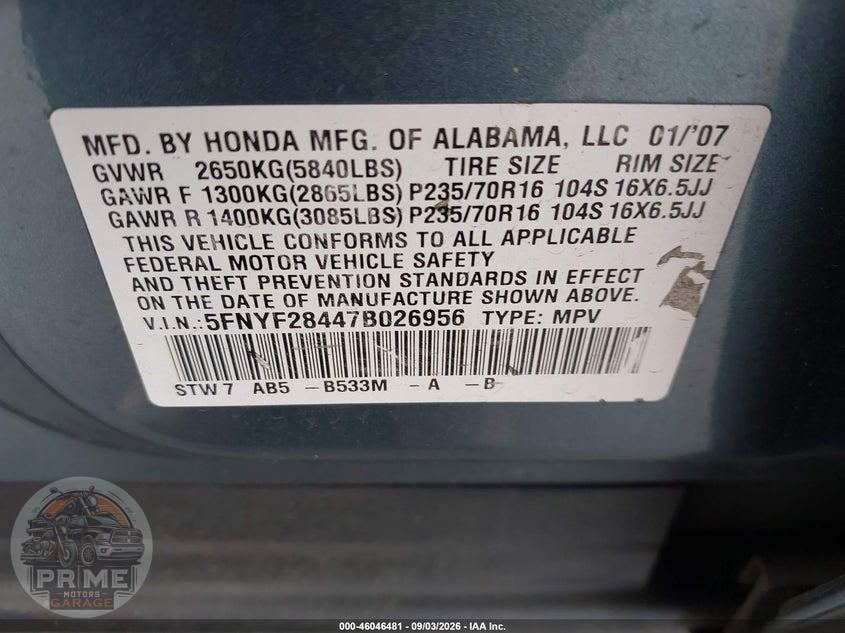 2007 HONDA PILOT EX — фото 9