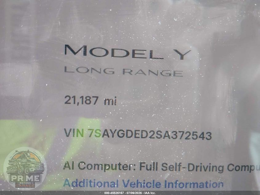 2025 TESLA MODEL Y LONG RANGE DUAL MOTOR REAR-WHEEL DRIVE — фото 15