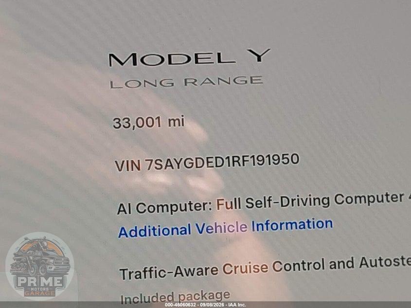 2024 TESLA MODEL Y LONG RANGE SINGLE MOTOR REAR-WHEEL DRIVE/RWD — фото 14