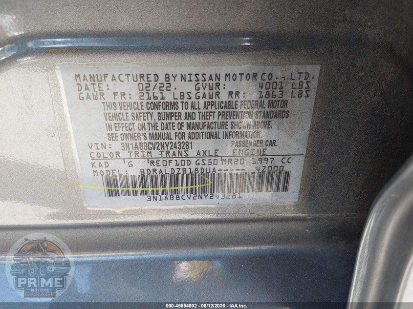 2022 NISSAN SENTRA SV XTRONIC CVT — фото 9