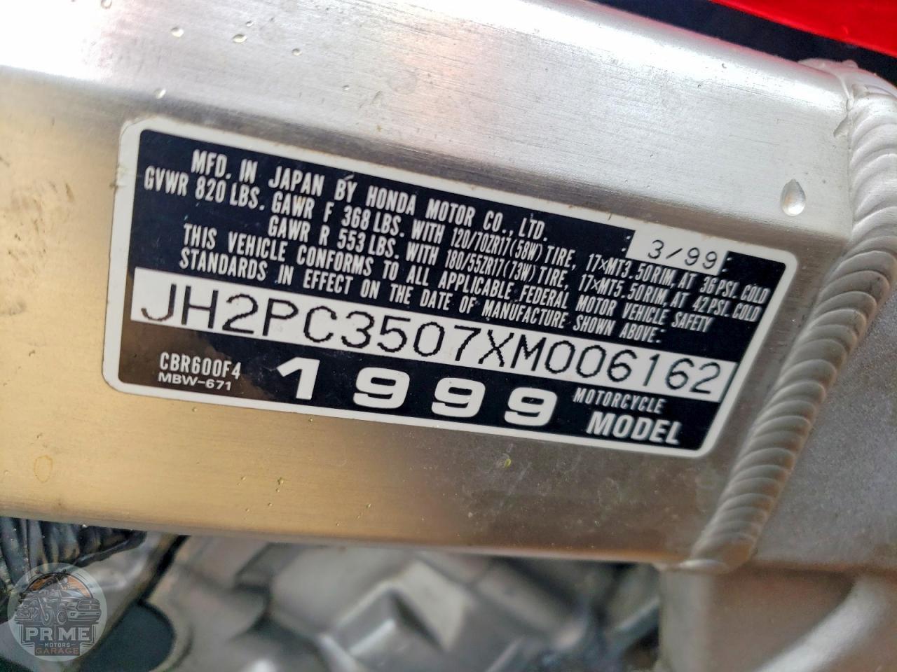1999 HONDA CBR600 — фото 9