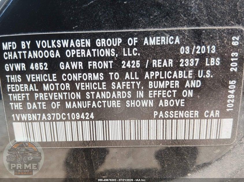 2013 VOLKSWAGEN PASSAT 2.0L TDI SE — фото 9