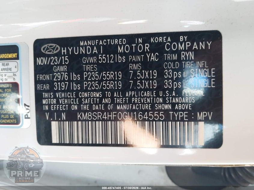 2016 HYUNDAI SANTA FE LIMITED — фото 9