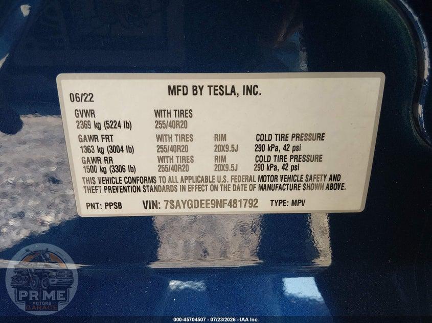 2022 TESLA MODEL Y LONG RANGE DUAL MOTOR ALL-WHEEL DRIVE — фото 9