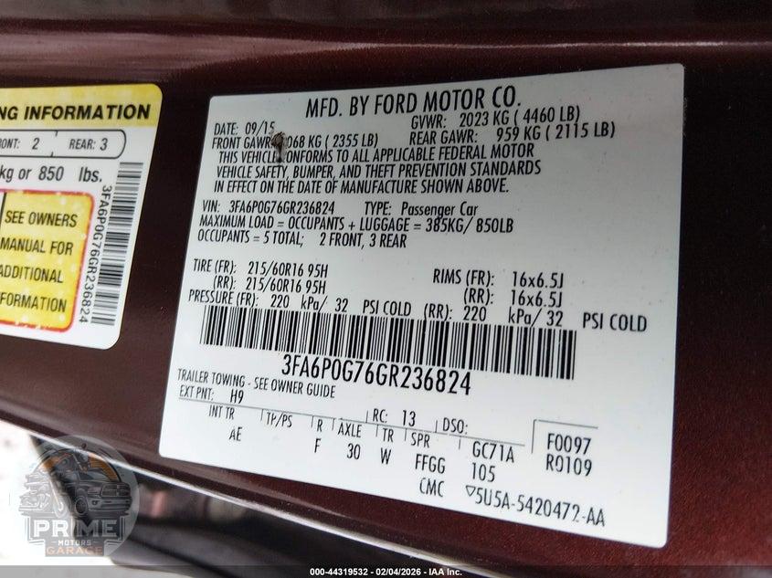 2016 FORD FUSION S — фото 9