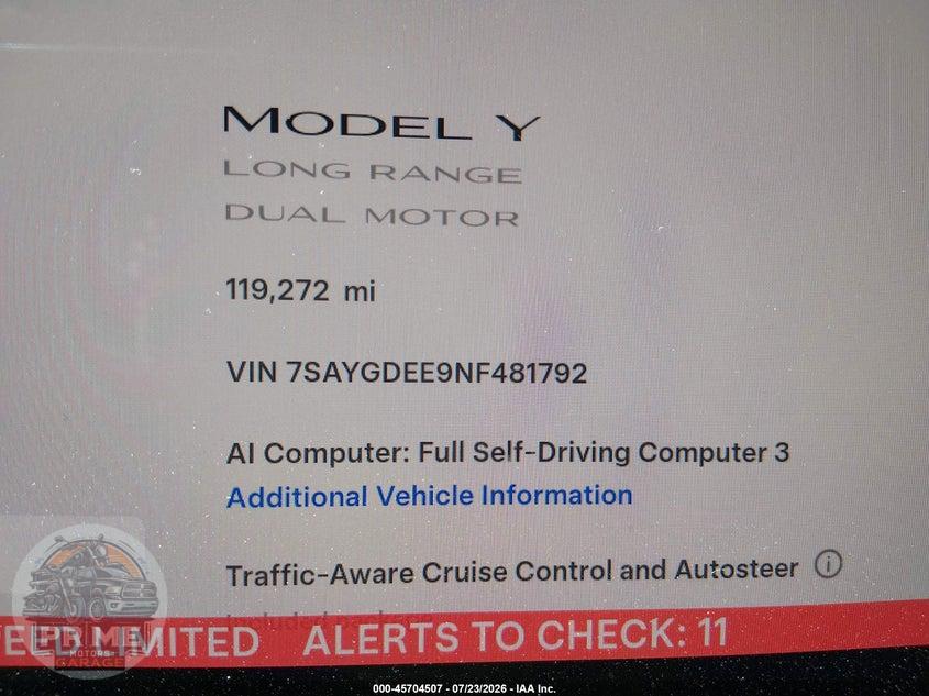 2022 TESLA MODEL Y LONG RANGE DUAL MOTOR ALL-WHEEL DRIVE — фото 15