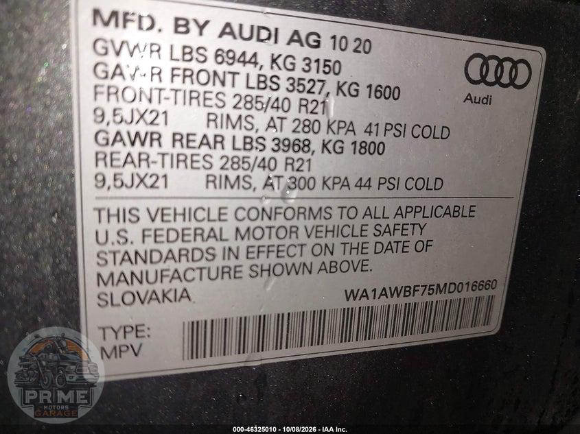 2021 AUDI SQ7 PREMIUM PLUS TFSI QUATTRO TIPTRONIC — фото 9