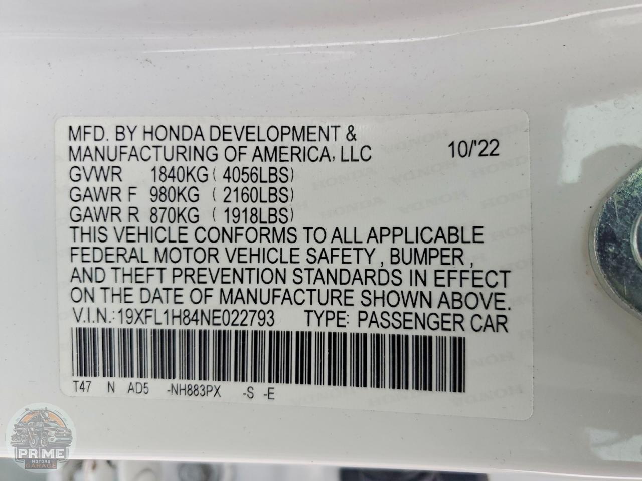 2022 HONDA CIVIC — фото 12