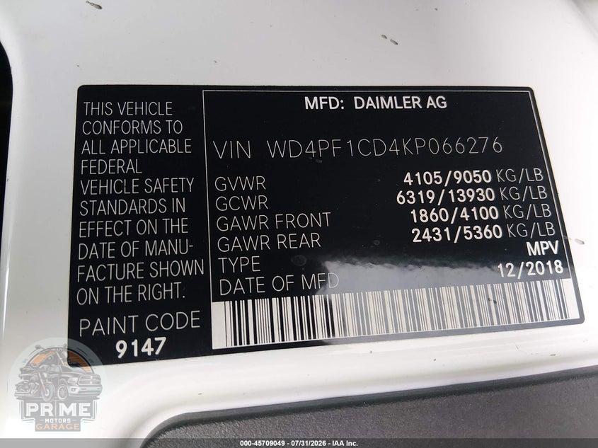 2019 MERCEDES-BENZ SPRINTER 2500 HIGH ROOF V6 — фото 9