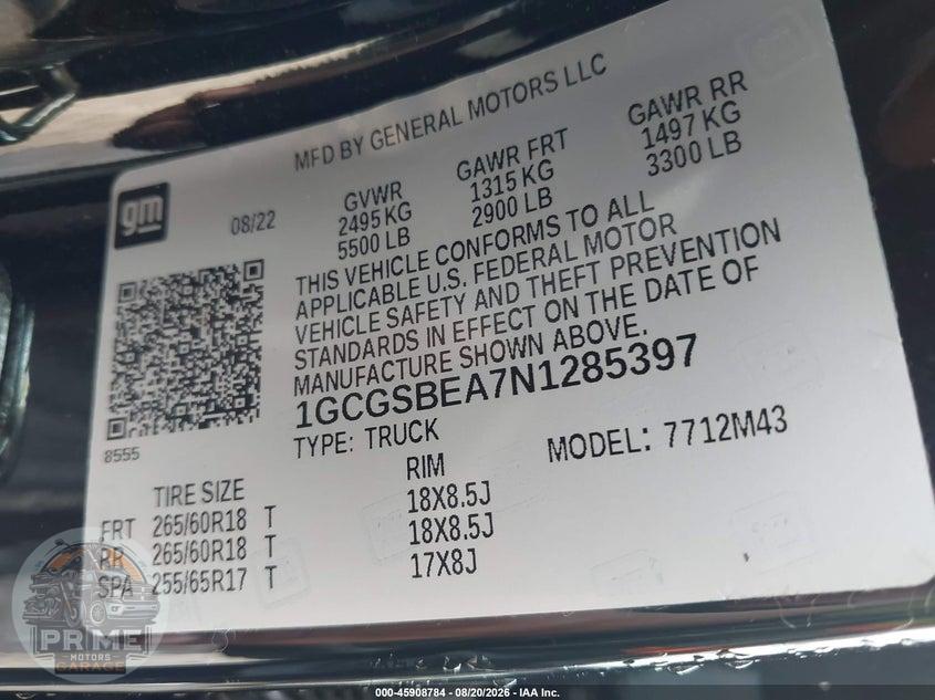 2022 CHEVROLET COLORADO 2WD  SHORT BOX WT — фото 9