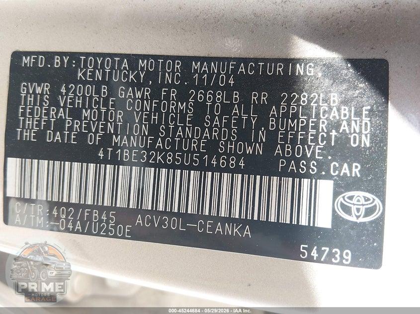 2005 TOYOTA CAMRY STD — фото 9