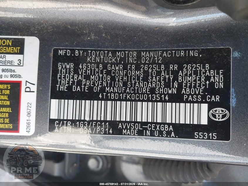 2012 TOYOTA CAMRY HYBRID XLE — фото 9