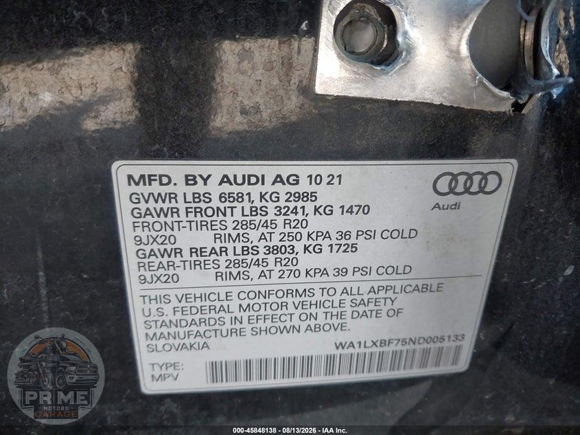 2022 AUDI Q7 PREMIUM PLUS 55 TFSI QUATTRO TIPTRONIC — фото 9
