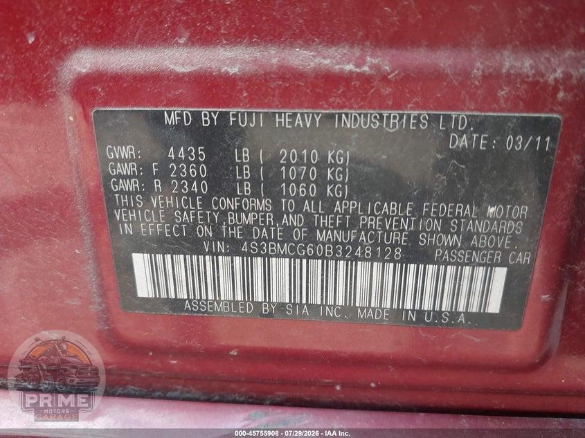 2011 SUBARU LEGACY 2.5I PREMIUM — фото 9