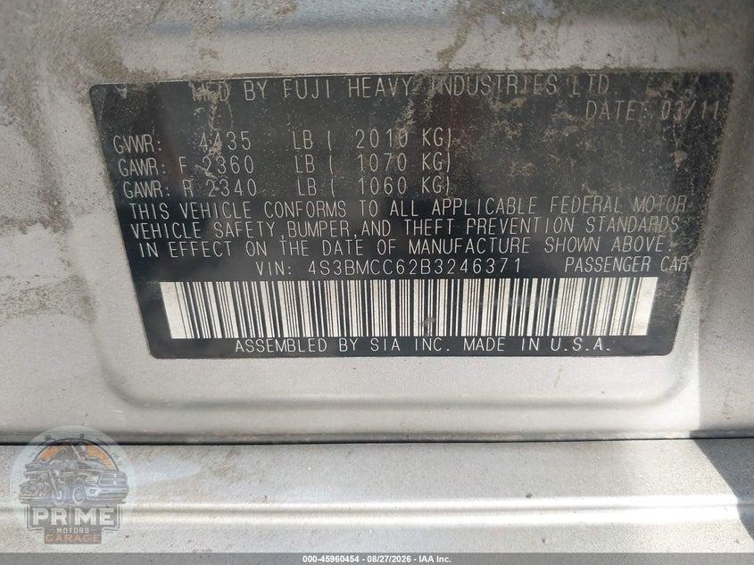 2011 SUBARU LEGACY 2.5I PREMIUM — фото 9