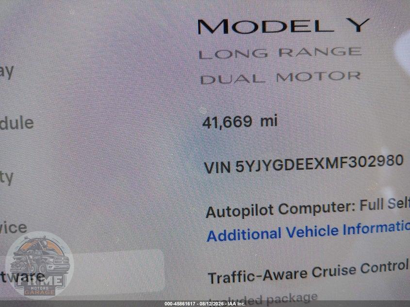 2021 TESLA MODEL Y LONG RANGE DUAL MOTOR ALL-WHEEL DRIVE — фото 15