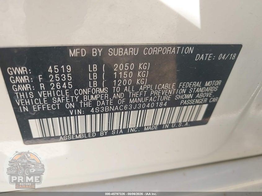 2018 SUBARU LEGACY 2.5I PREMIUM — фото 9