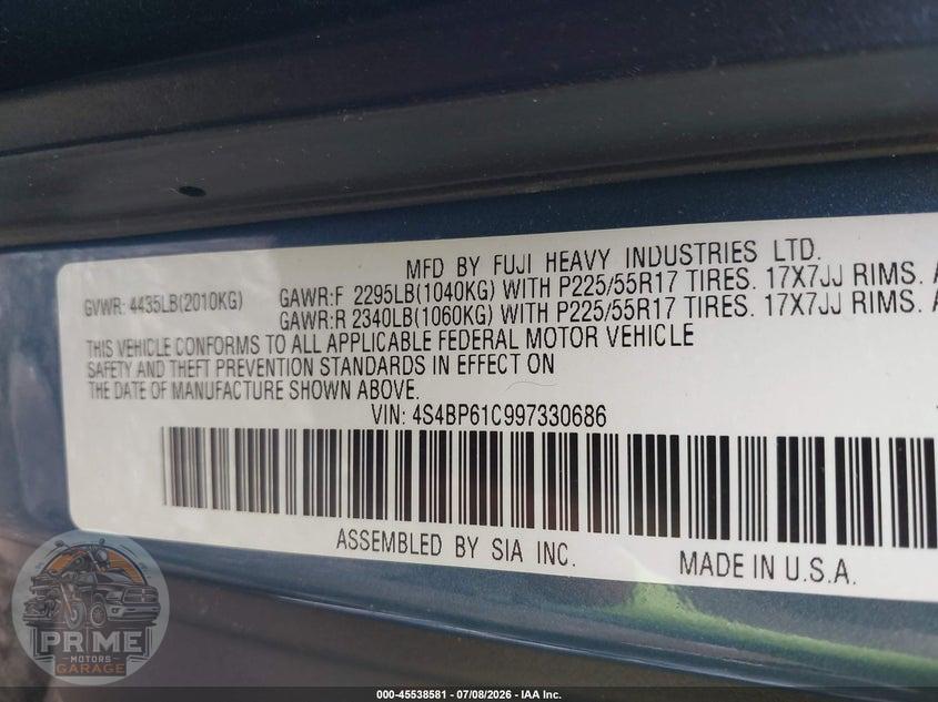 2009 SUBARU OUTBACK 2.5I — фото 9