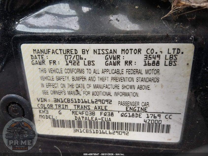 2006 NISSAN SENTRA 1.8S — фото 9